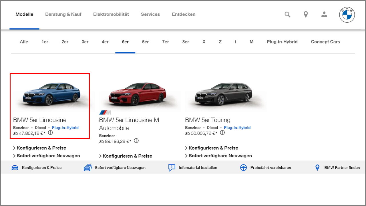 Цены на автомобили BMW в Германии