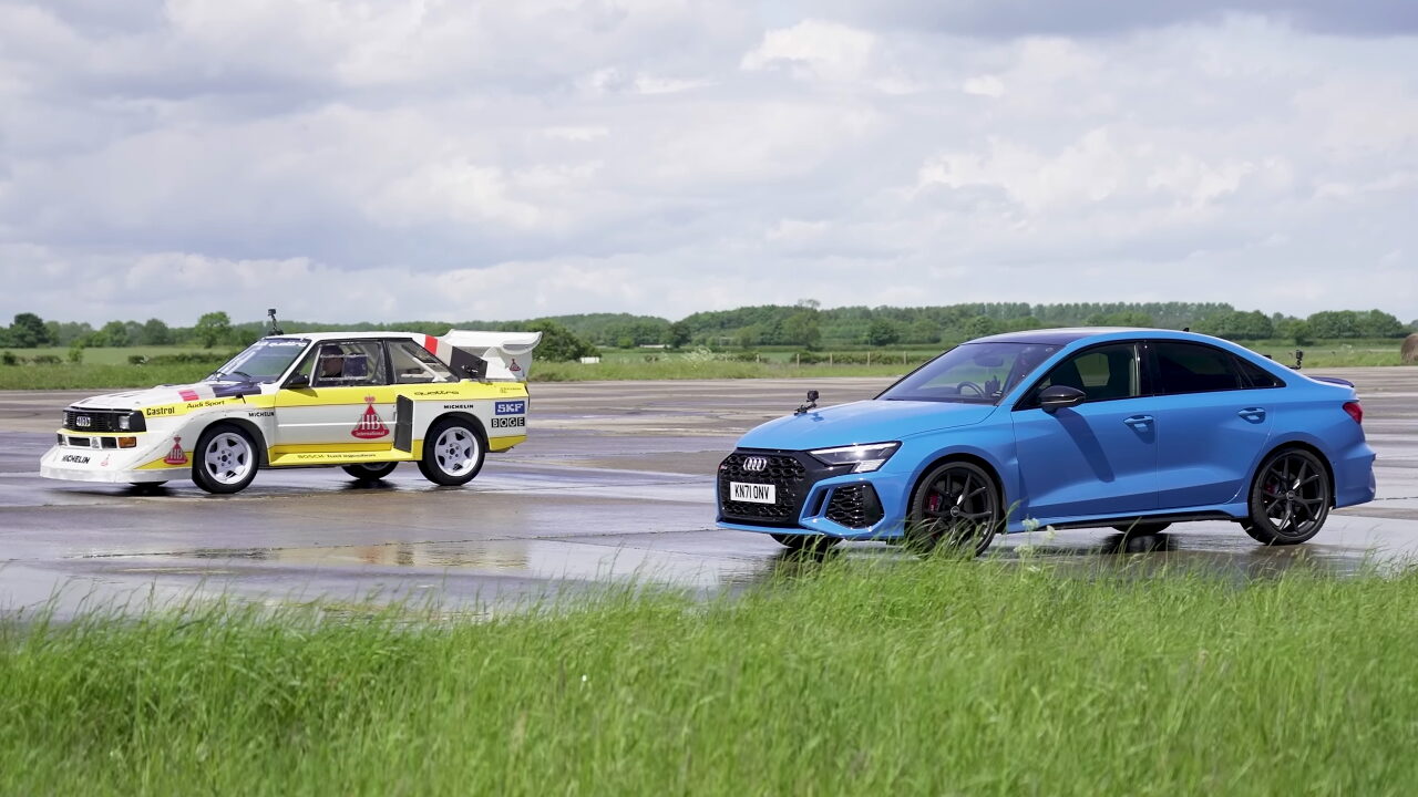 Audi RS3 vs Quattro Rally Car