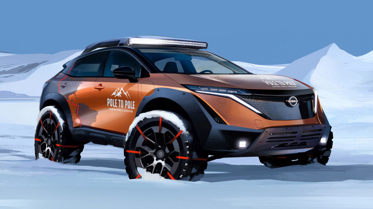 Электромобиль Nissan Ariya готовят к путешествию от северного полюса к южному
