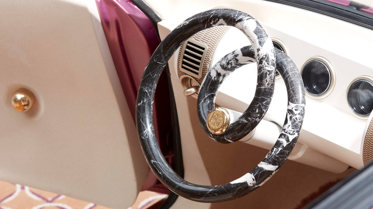 Renault R5 Diamant is an electric car with a ridiculous steering wheel made of marble